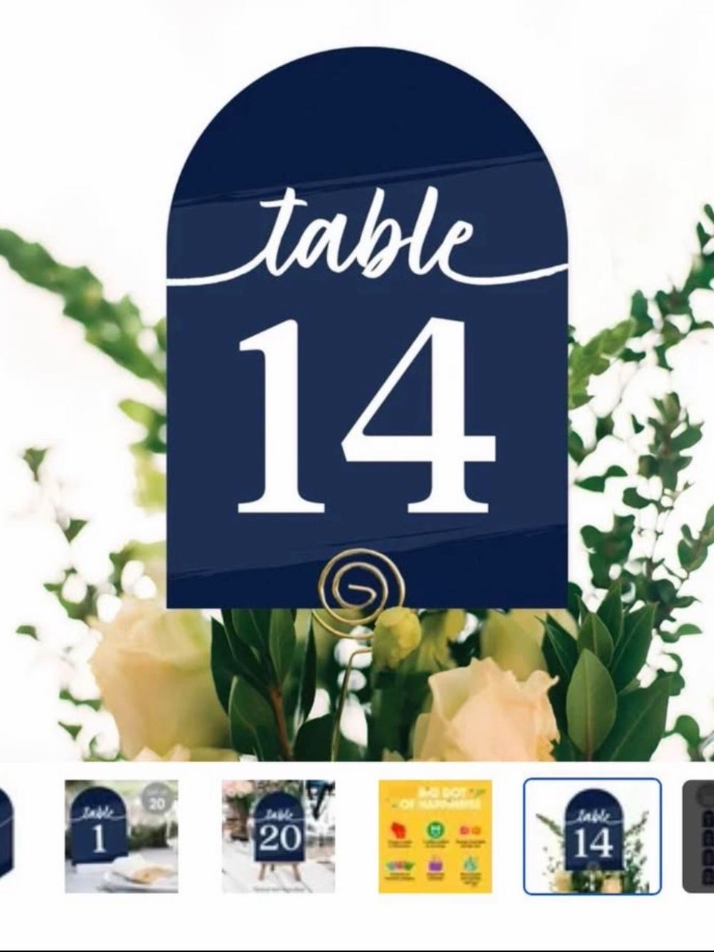 New In Package Wedding/Party Table Numbers (1-19) & 10 Gold Table Number Holders